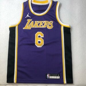 Lebron James #6 LA LAKERS Purple Jordan NBA SWINGMAN Jersey Youth Sz Medium
